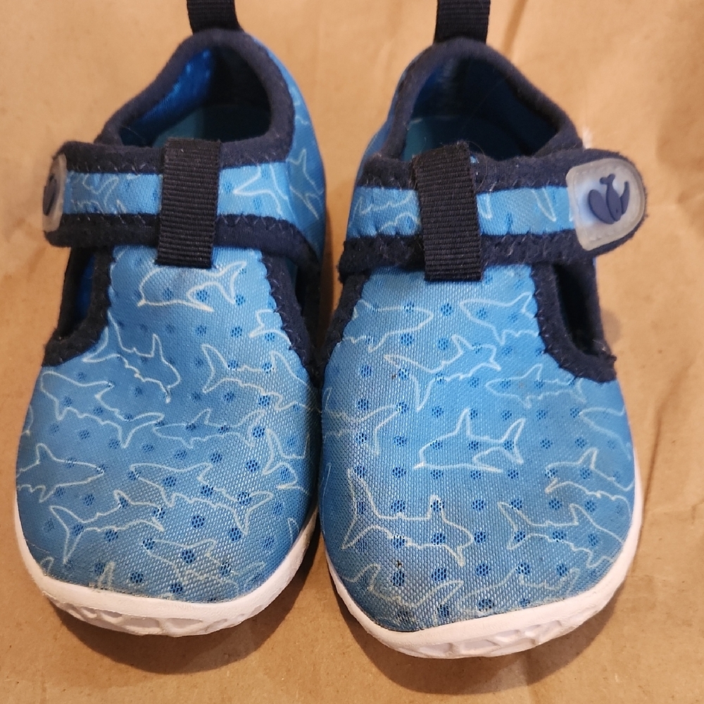 Blue Shark Pattern Kids Shoes Summer Swim Shoes